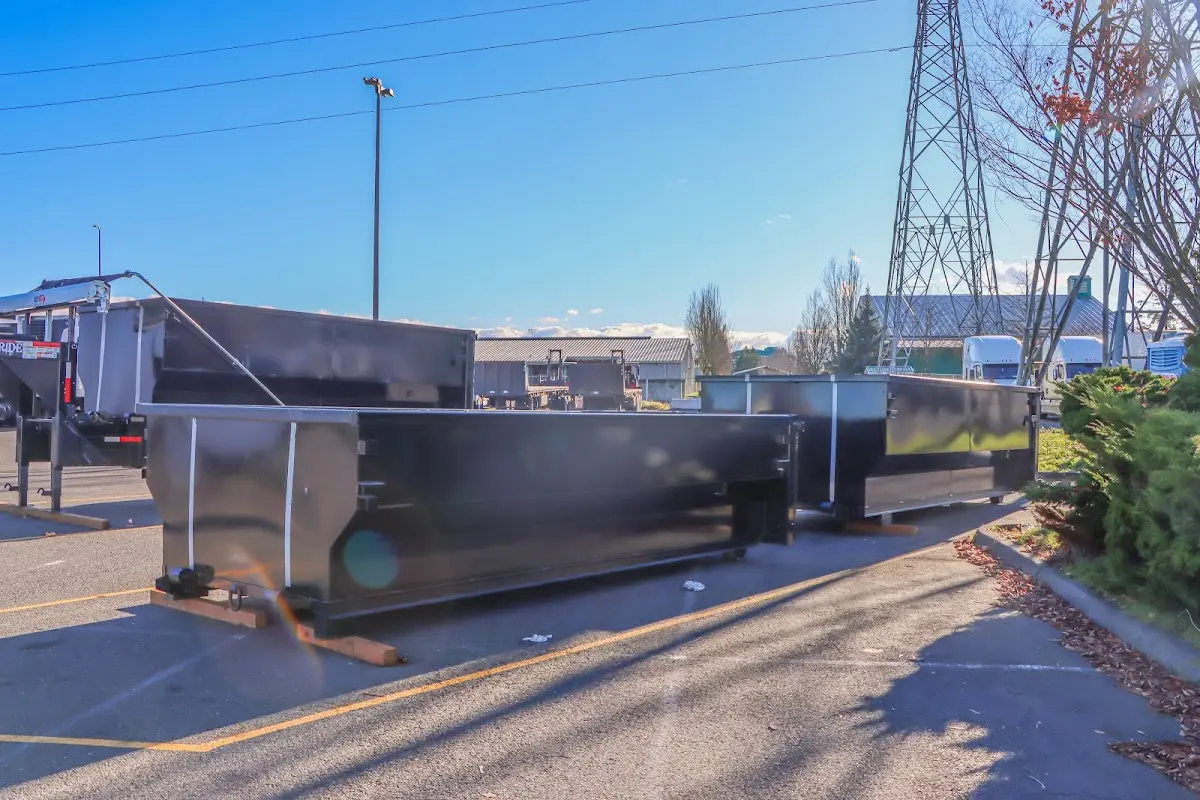 Roll-off dumpster ready for waste disposal at job site for Residential Dumpster Rental in Dedham